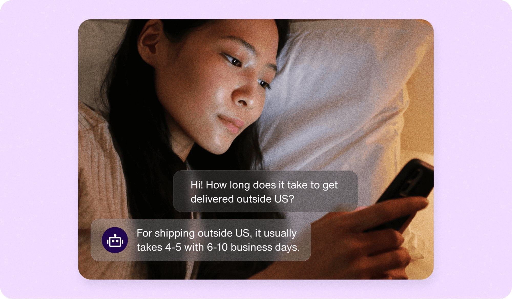 An AI chatbot for ecommerce answers order and shipping FAQs