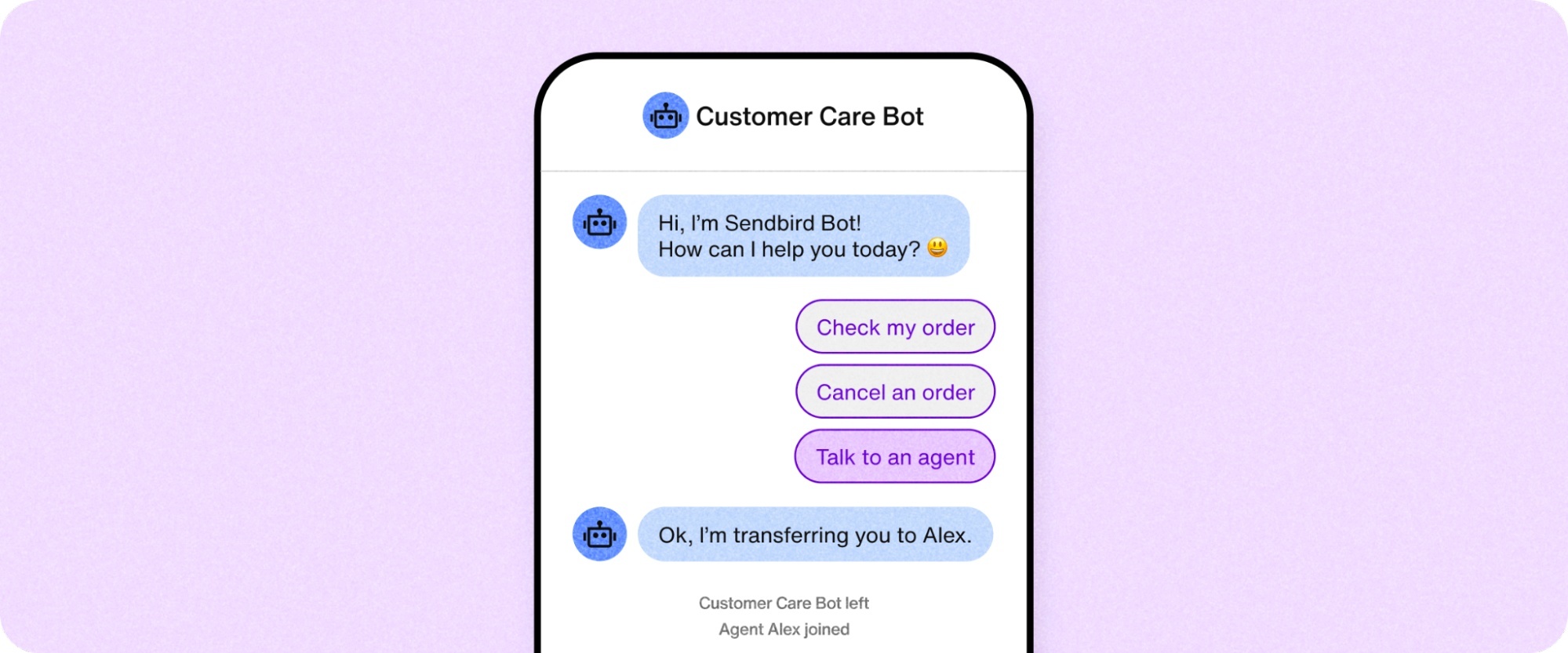 Sendbird’s AI agent for customer service