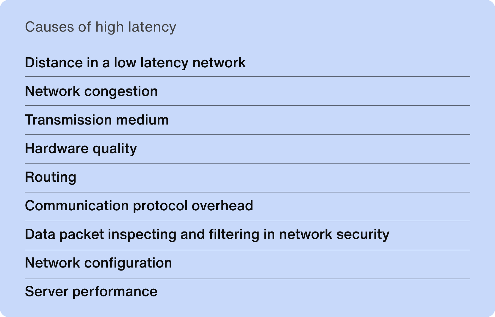 Causes of high latency in networking