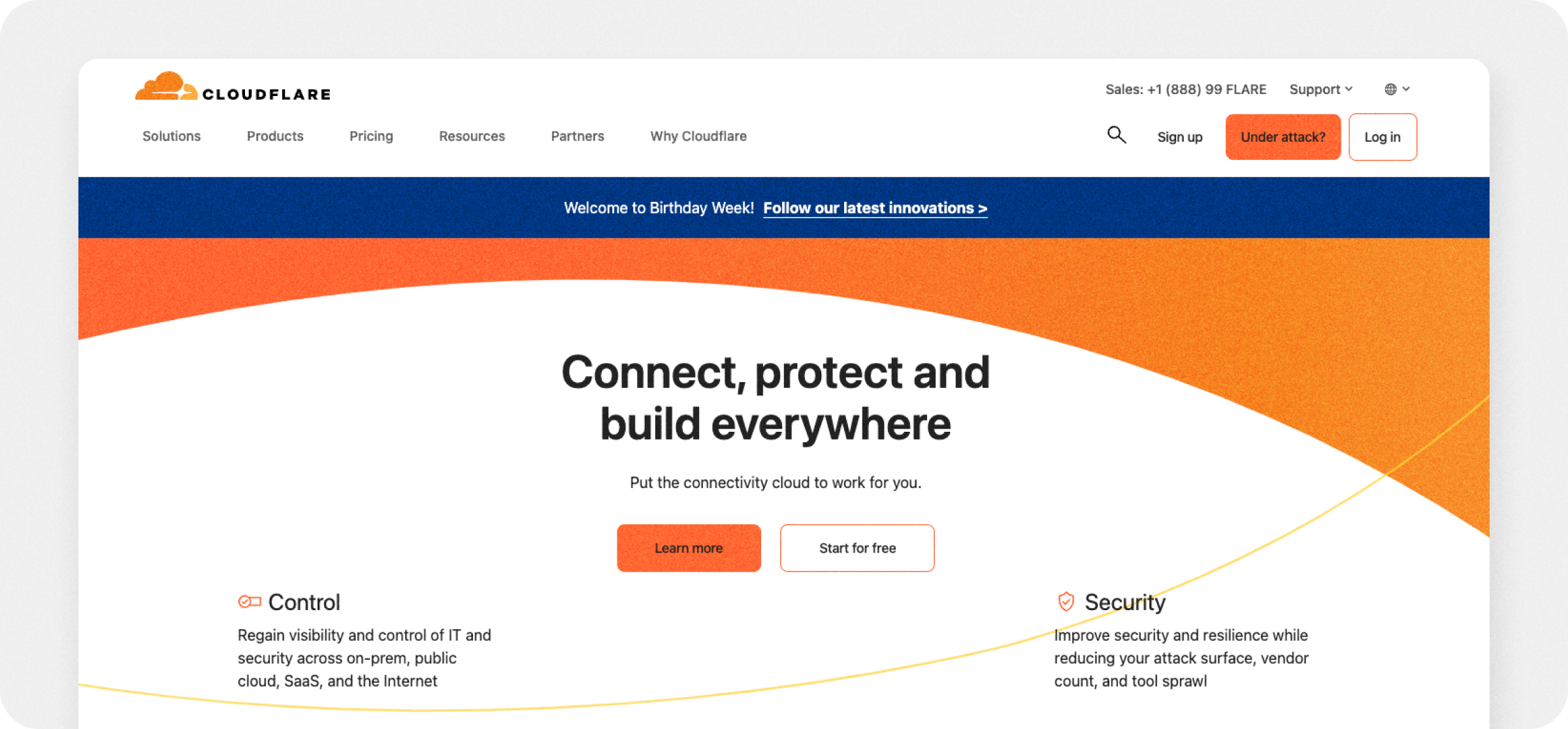 A screenshot of Cloudflare Tunnel homepage