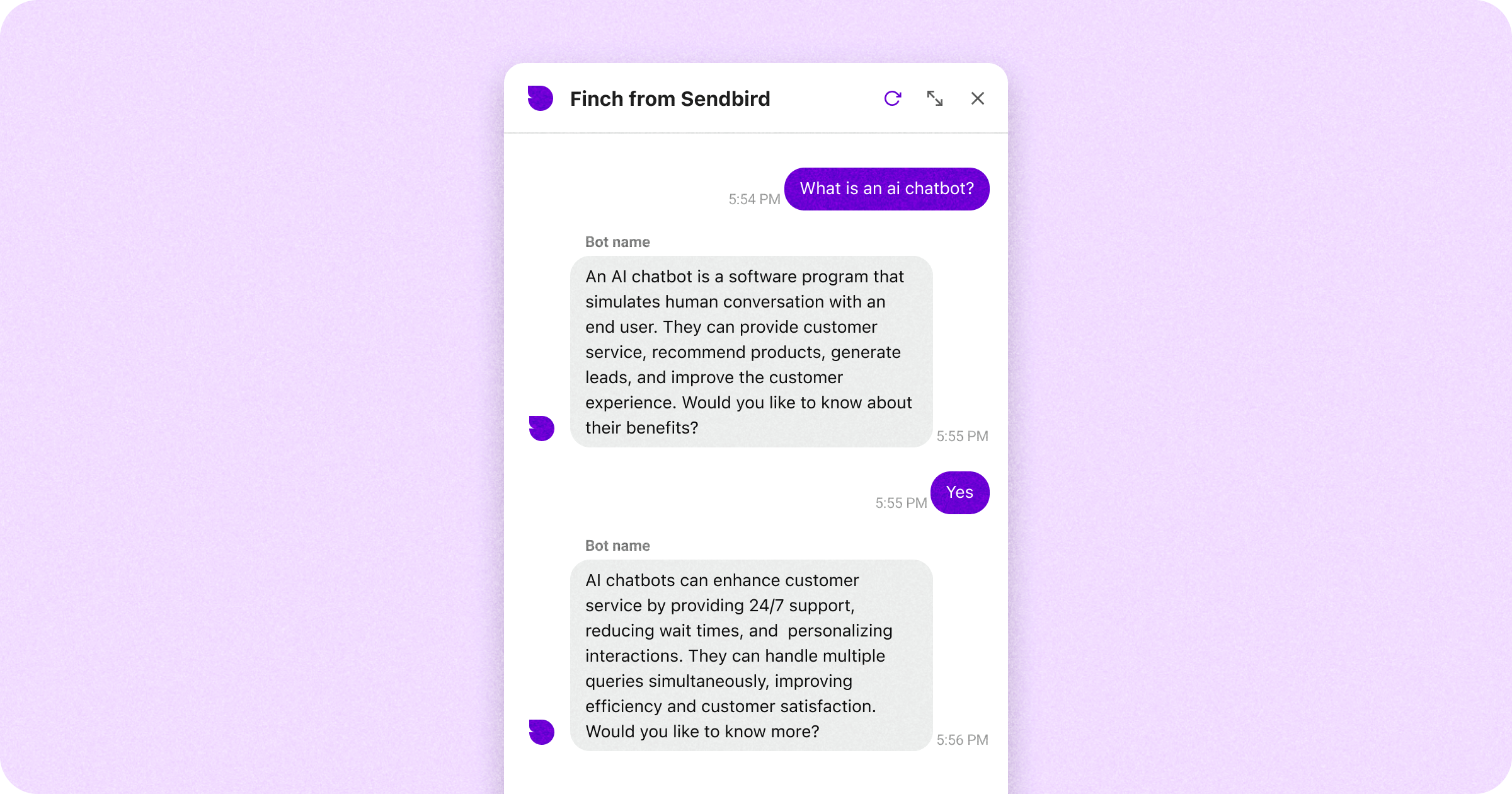 AI chatbot conversation