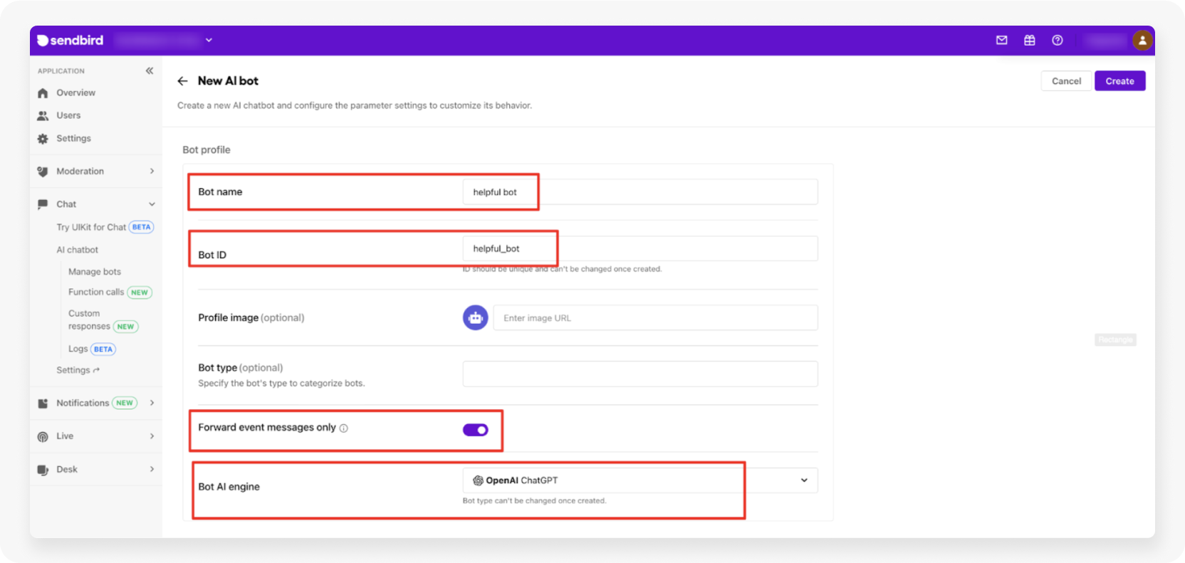 The bot’s profile details