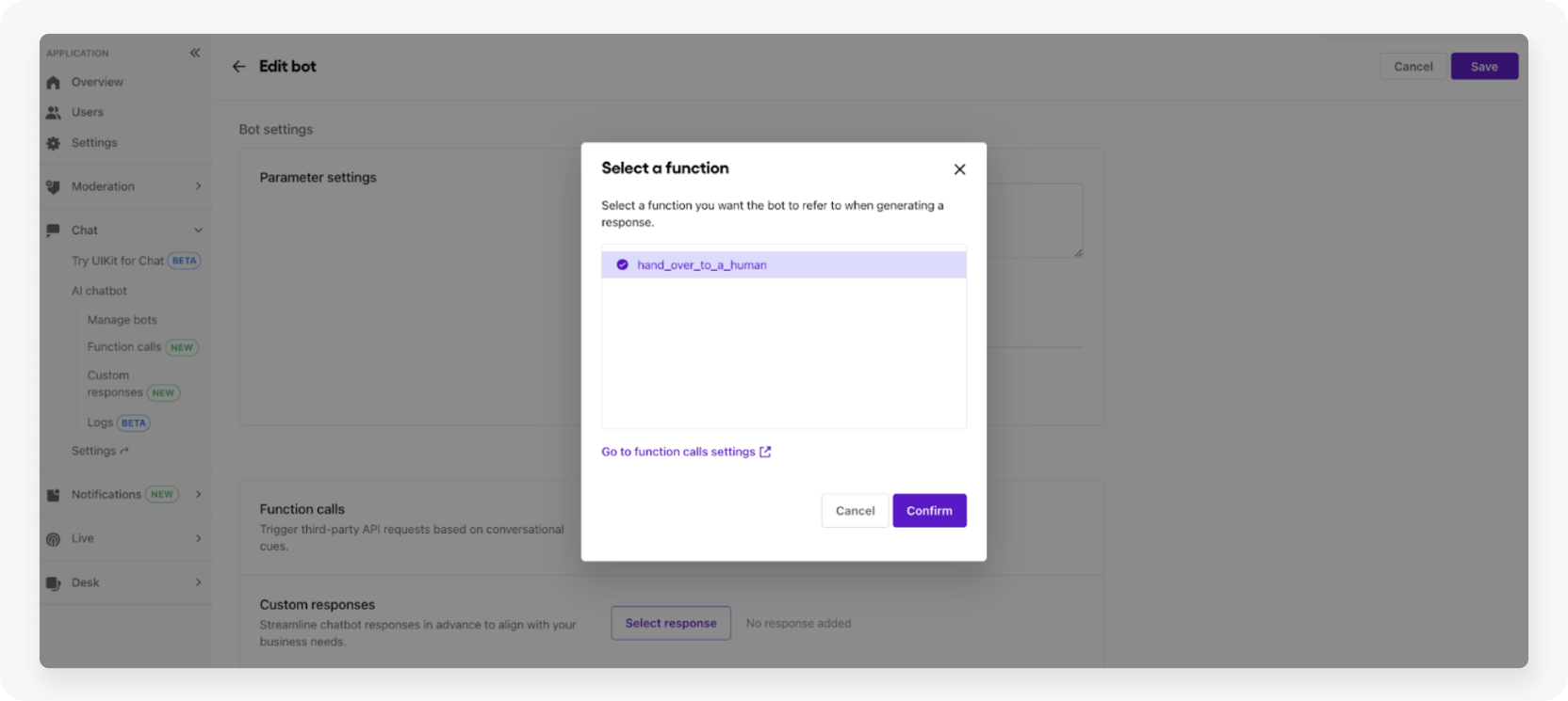 Select the function you just created